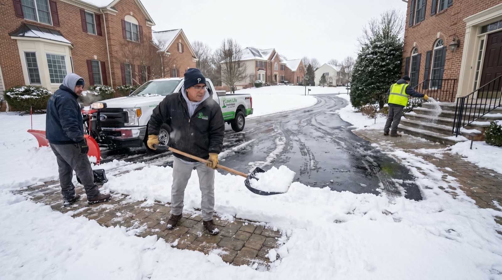 Winter snow removal by Green Life Landscaping in Maryland